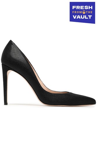 PVP€540 STUART WEITZMAN Cuero Tacón Alto Bomba US9.5 UK7 EU40 Hecho en España