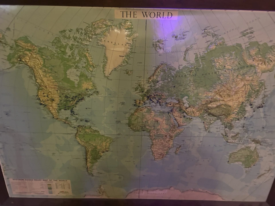 AJ Nystrom & Co - Raised Relief Map Of The World - Image 2 of 2