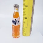 Vintage 3" Mini Glass Bottle Sealed Fanta  with Lid Full