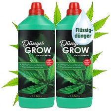 Hanf- & Cannabis-Dünger Konzentrat 2x 1L Wachstumsdünger Blütendünger NPK 10-8-6