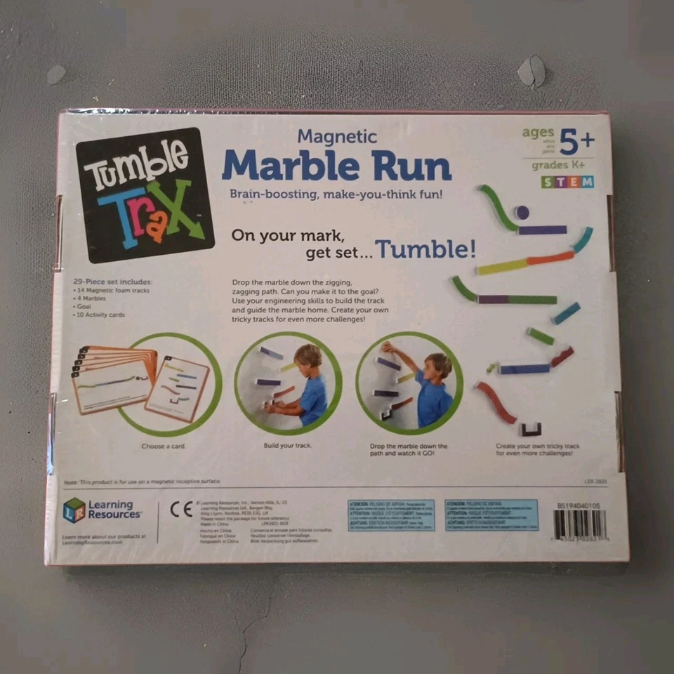 Tumble Trax Magnetic Marble Run Learning Resources NEW in Plastic 29pc Play Set  - Image 2 of 2