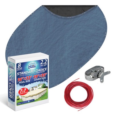 Pool Cover Choice 16'x32' Oval Above Ground Standard Pool Cover Sky Blue