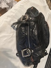 B. Makowsky Black Shoulder Bag Zip Top Silver...