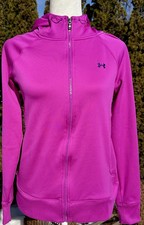 Under Armour Full Zip Hoodie Women s Sz Med Pink Semi Fitted Gorpcore Athleisure