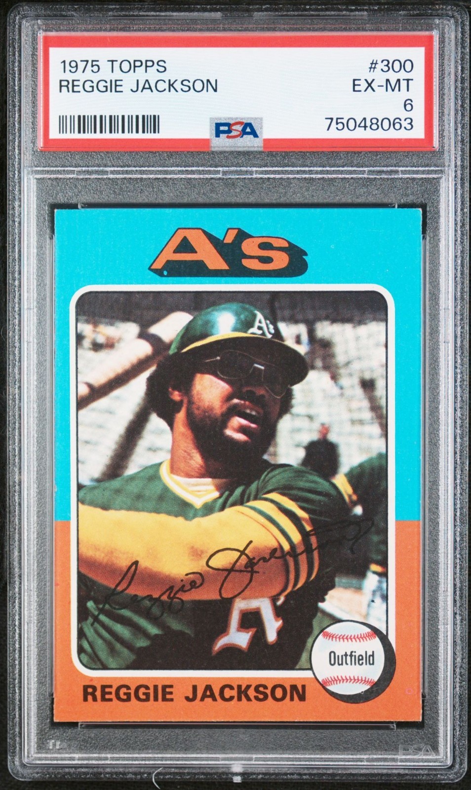 Reggie Jackson, 1975 Topps #300, HOF - PSA 6 - EX-MT