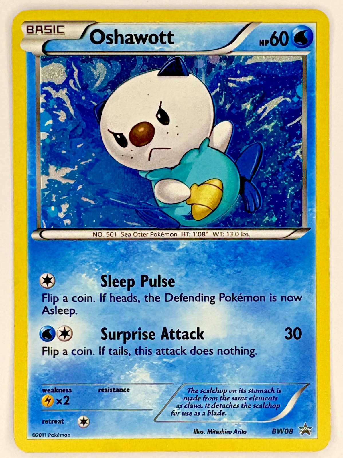 Pokemon Oshawott BW08 Black & White Holo LP