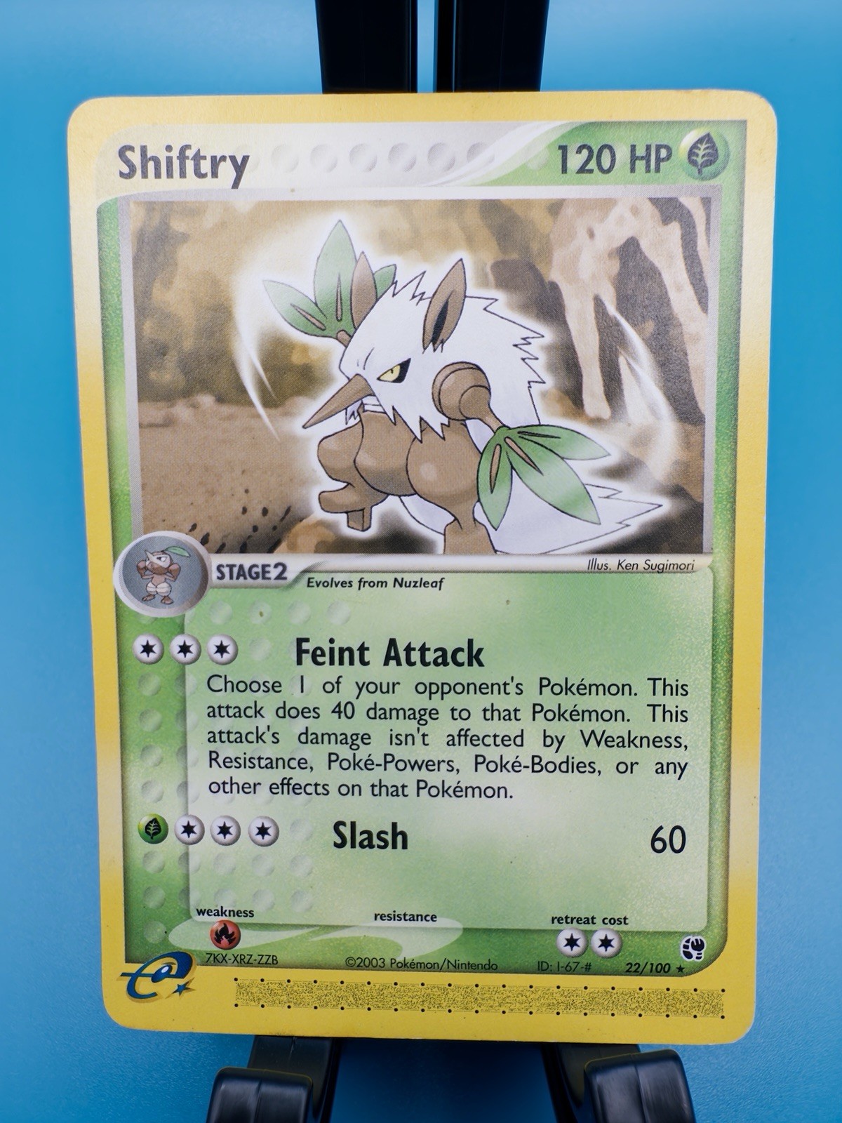 2003 Pokemon Shiftry 22/100 EX Sandstorm Rare e-Reader LP