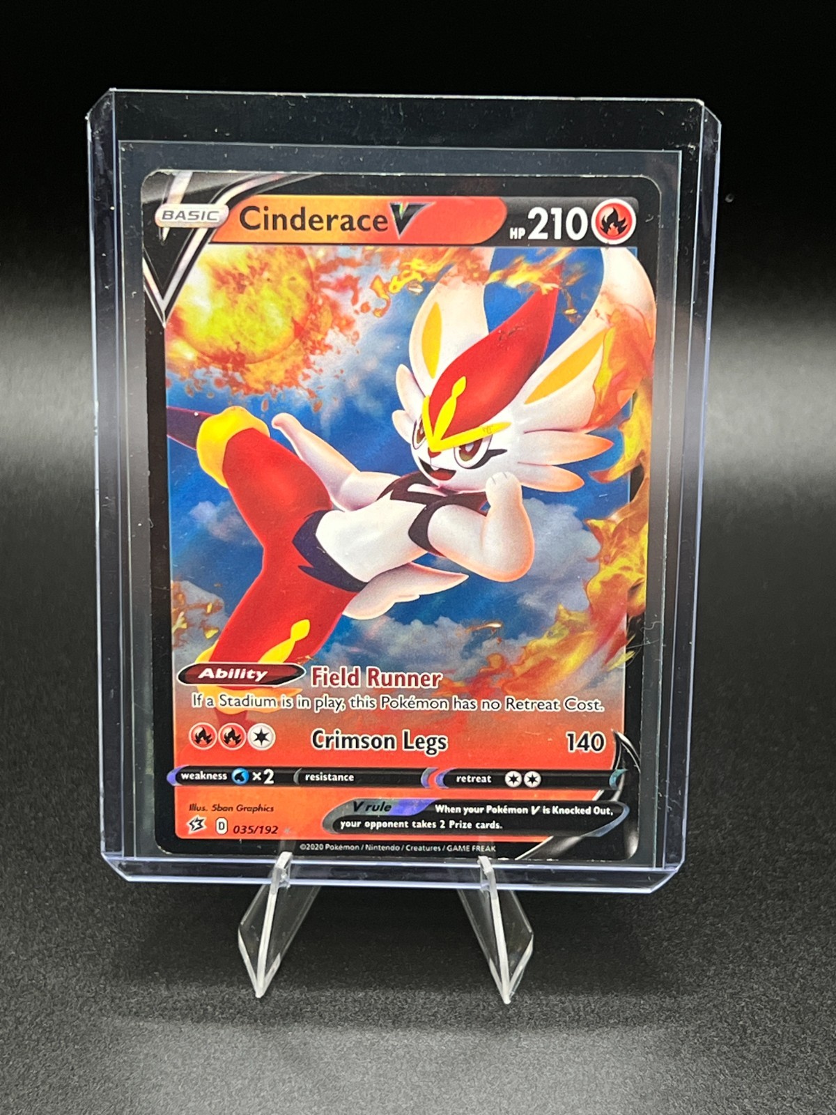 Pokemon Rebel Clash- Cinderace V- Ultra Rare- 035/192