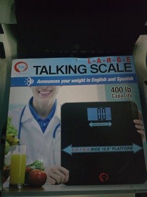 True 42 ECHO-400 Large Talking Bathroom Scale, 400lb Capacity- Wide Platform