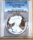 1992-S PR70 DCAM American Silver Eagle PCGS Blue Label  No