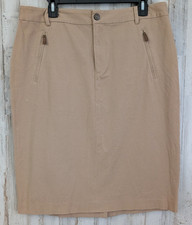 Ralph Lauren Skirt Size 14 Leather Khaki Equestrian English Countryside Preppy