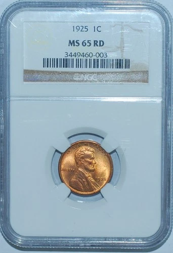 1925 NGC MS65RD Red Lincoln Wheat Cent