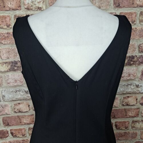Abito midi Laura Ashley 14 nero aderente svasato foderato cotone elasticizzato - Foto 7 di 10