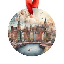 COPENHAGEN DENMARK Skyline, Danish Travel, Personalized Acrylic Ornament Gift
