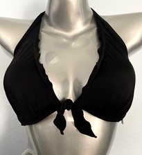 Victoria's Secret Nwt Black Ruffle Capri Halter Underwire Bikini Top Swim