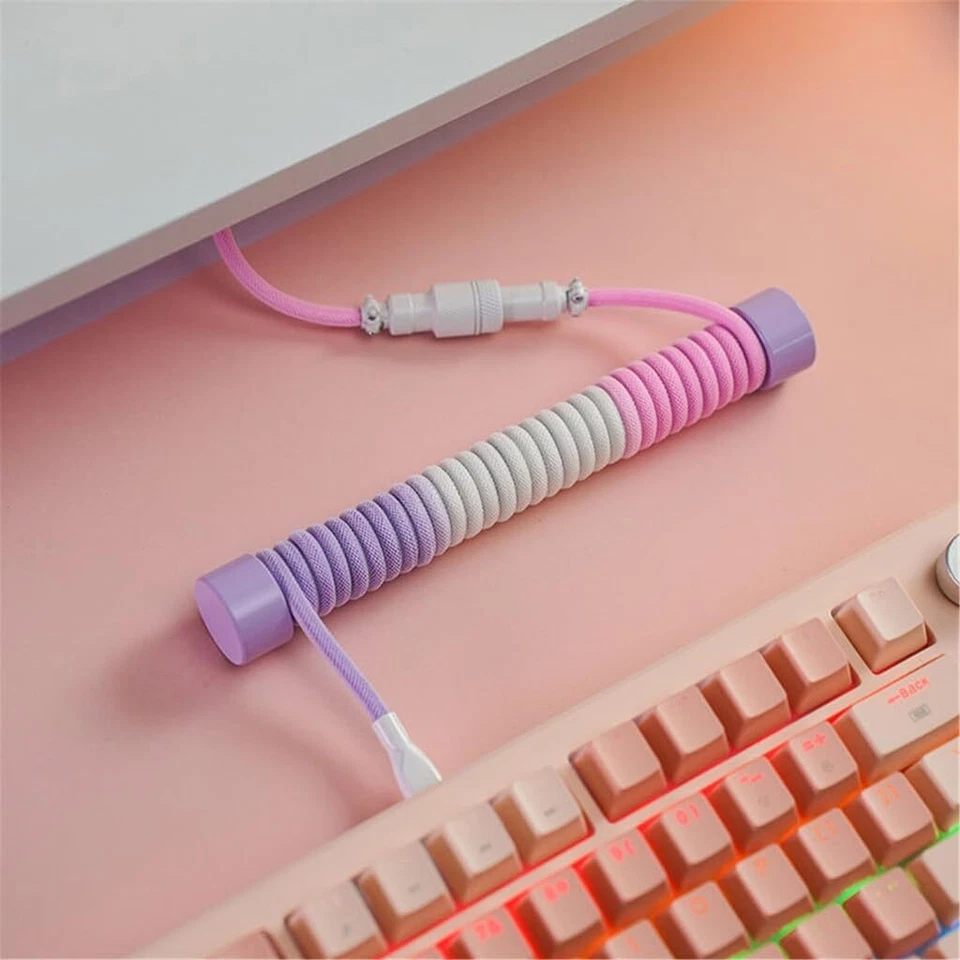 Coiled Keyboard Cable Protector, Weight Rod with Stainless - Steel Connector - Изображение 3 из 4