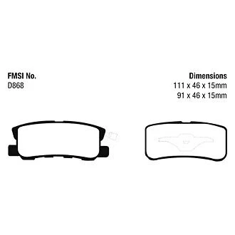 EBC DP41407R Yellowstuff Rear Brake Pads for 2008-2017 Mitsubishi Lancer - Image 4 of 4