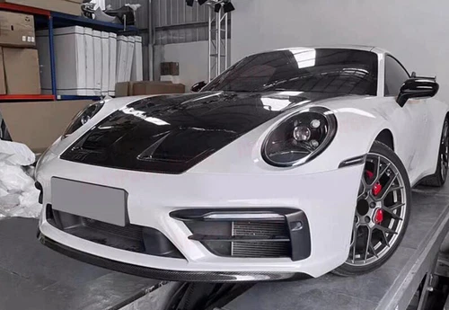 For Porsche 911 992 2020-2023 Carbon Fiber Front Bumper Lip Body Spoiler Lip - Picture 6 of 10