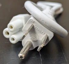 Two foot IEC320-c5 power cord, white w/free shipping