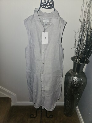 Halston Linen Sleeveless Dress | eBay