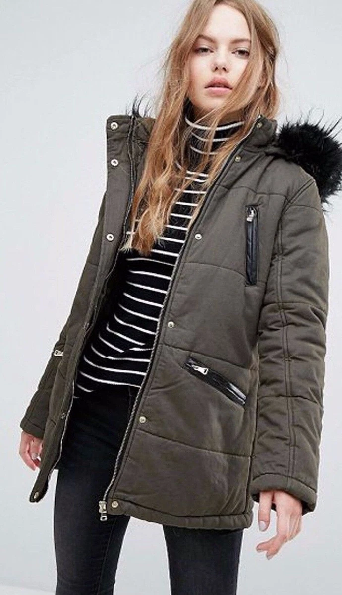 New look padded best sale parka