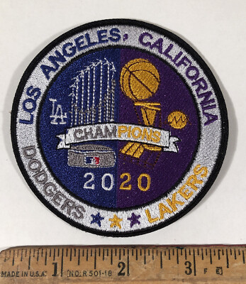 2020 Los Angeles Dodgers Lakers Champions Logo Iron On Patch
