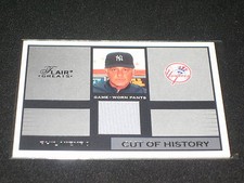 PHIL NIEKRO YANKEES 2003 FLAIR GREATS CERTIFIED AUTHENTIC GAME USED JERSEY CARD