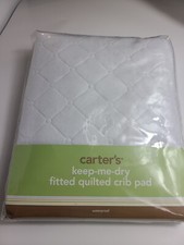 NEW Carter's Keep Me Dry White C3FQPD Waterproof Fitted Quilted Crib Pad