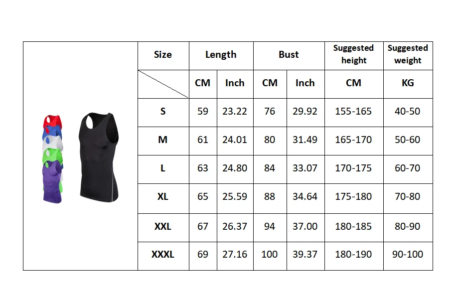 Sports Apparel Skin Tights Compression Mens Elastic Basketball Suit Vest Tops - Image 2 of 4