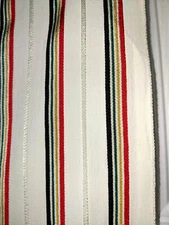 Vintage Fabric Single Yarn Dyed Raised Stripe Creamy White Polyester 52"x37.5"W