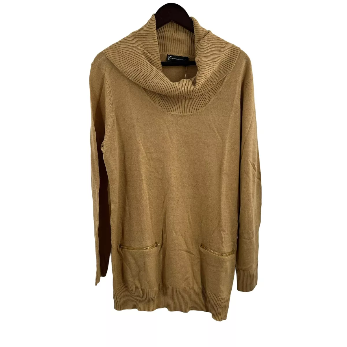 Tan cowl neck sweater cheap