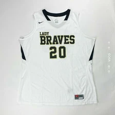 Nike Lady Braves Basketball Stock Game Jersey Women's 3XL White Black #20 554700