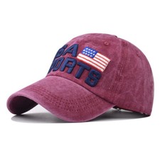 Sports Hat Cotton Embroidered Solid Flat Brim Style Baseball Cap Trucker Visor