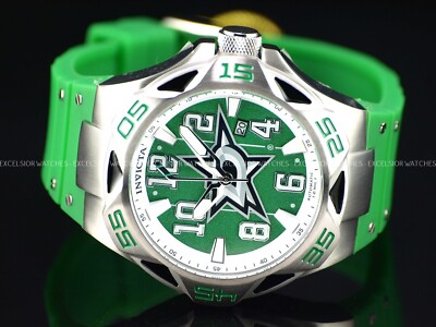 New Invicta Men's 52mm DALLAS STARS Coalition Automatic NH35A Green SS Watch