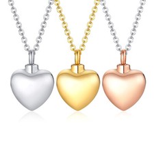 18K Gold Plating Love Pendants Men Womens Stainless Steel Necklace Can Open 50cm