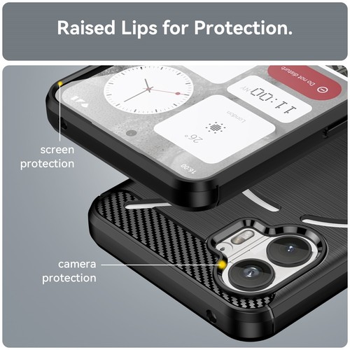 Premium Real Brushed Carbon Fiber Anti-drop Protective Case for Nothing Phone1/2 - Picture 5 of 13