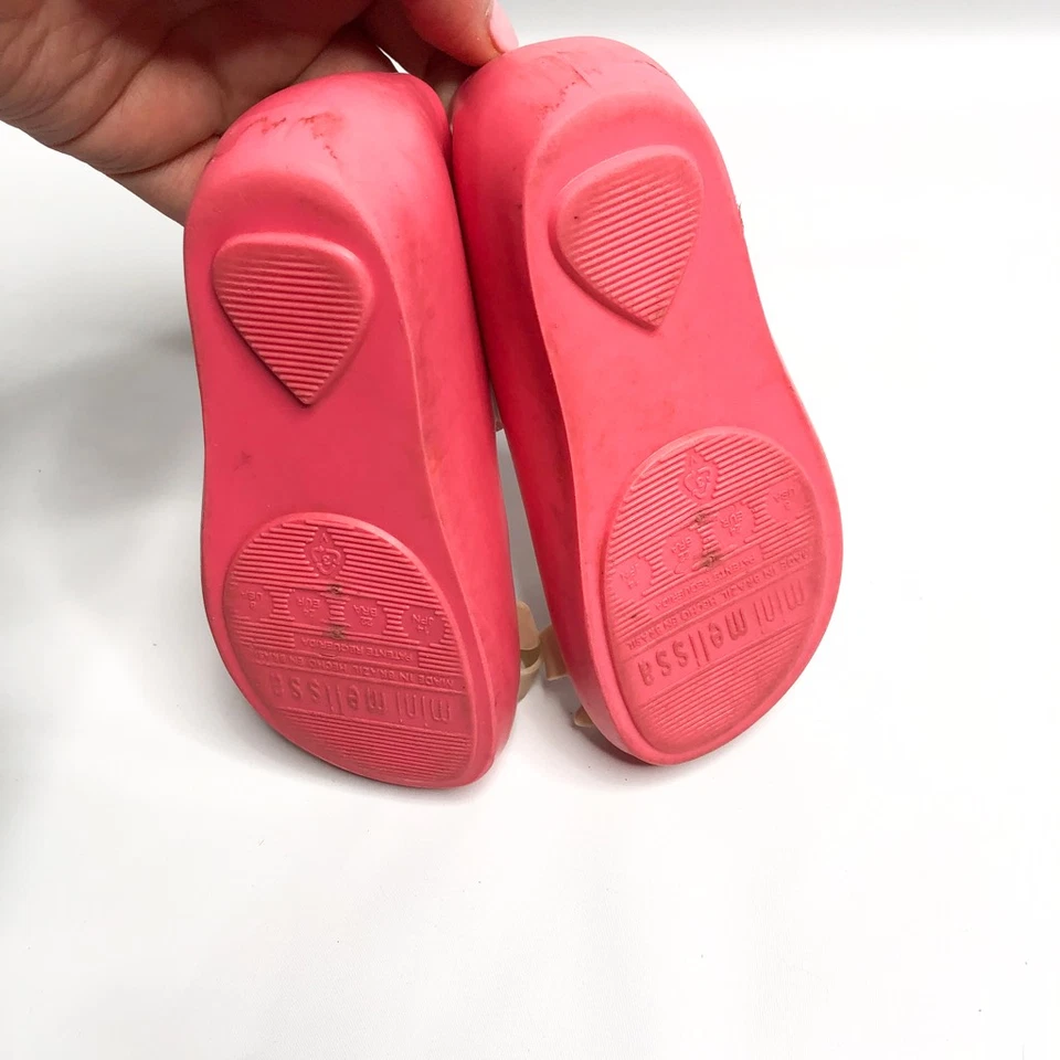 Мини Melissa девочек Мэри Джейн туфли розовый белый бант ultragirl заглянуть носок бант 8 - Изображение 3 из 4