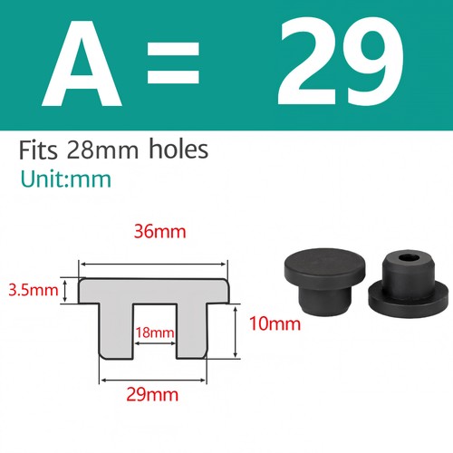 Black Silicone Rubber Round Hole Plugs Blanking End Cap Tube Pipe Insert Bungs - Picture 38 of 94