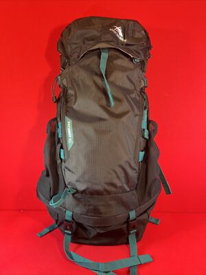 High Sierra 60L Pathway Backpack w/Hydration Storage, Black Hiking Teal  Blue
