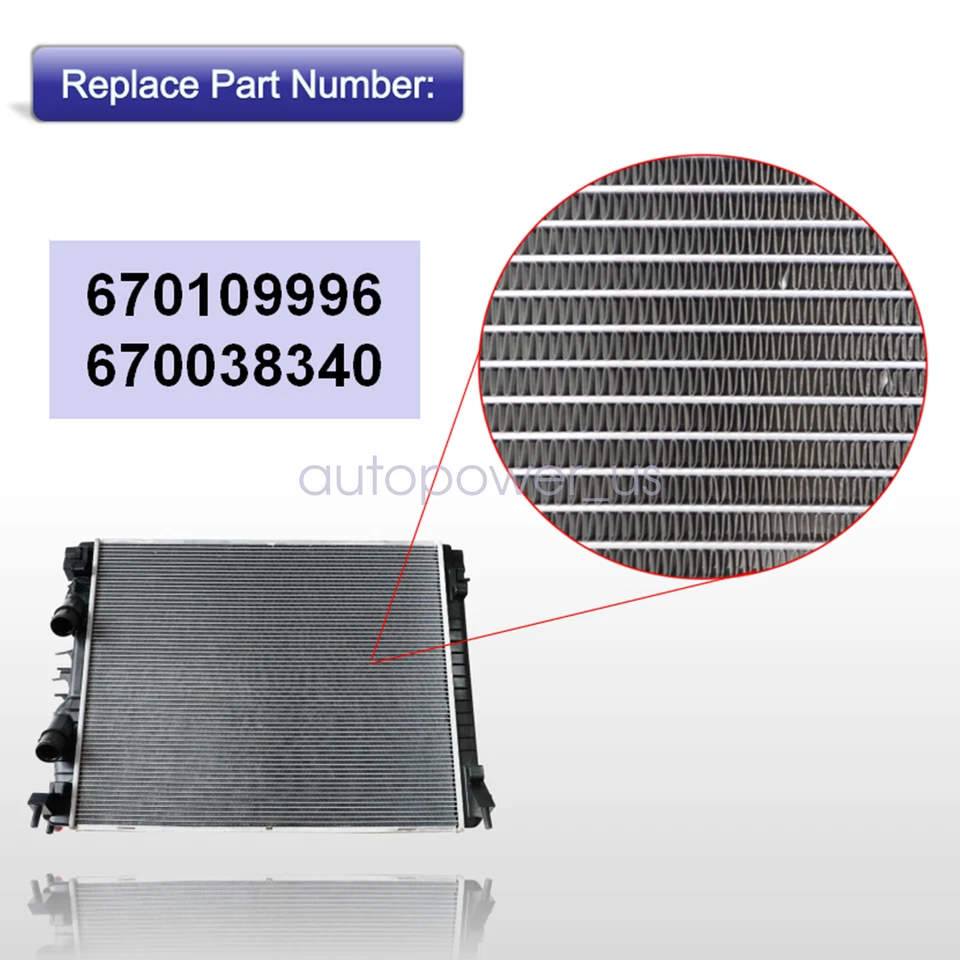 670109996 PARA Maserati Ghibli Levante Quattroporte radiador de agua 2014-2020 Foto 3 de 4