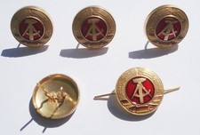 1  Kokarde gold M&uuml;tzenabzeichen DDR NVA Volksmarine & Generale lackiert Splinte