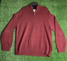 LL Bean Men  s 100 Cotton Knit 1/4 Quarter Zip Sweater Men's Size XL Regular