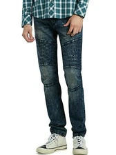 $249 NWT TRUE RELIGION Sz30 ROCCO BIG T MOTO SKINNY STRETCH JEANS GOING VIRAL