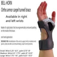 DJO Bell-Horn Ortho Armor Carpal Tunnel Wrist Leftt Hand (Size: L) Black