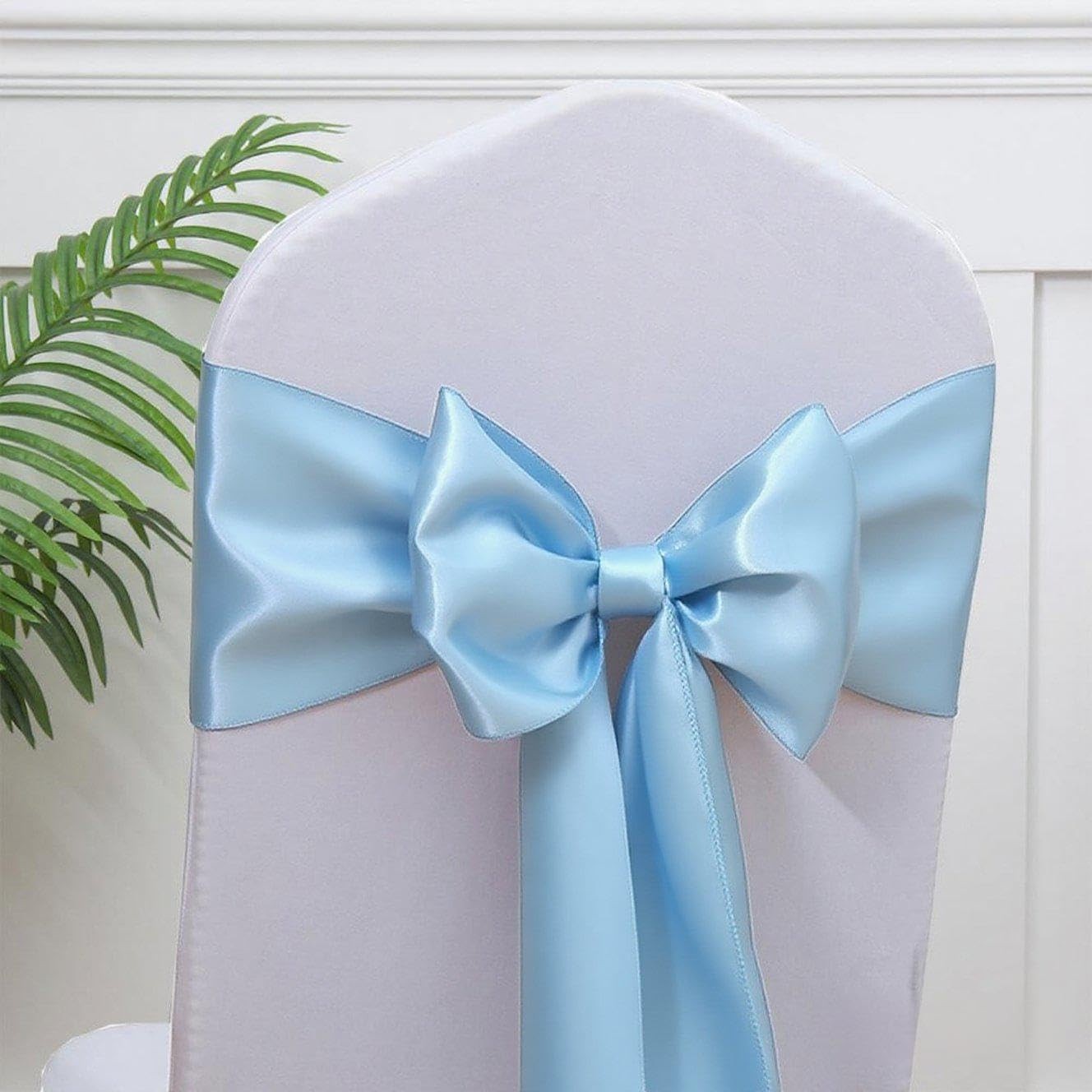 Sashes 50 Pack Light Blue Chair Sashes For Wedding Gend...