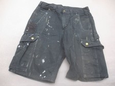 Carhartt Size 32 Mens BLK 100 Cotton Zip Fly Pocket Durable Utility Shorts 312