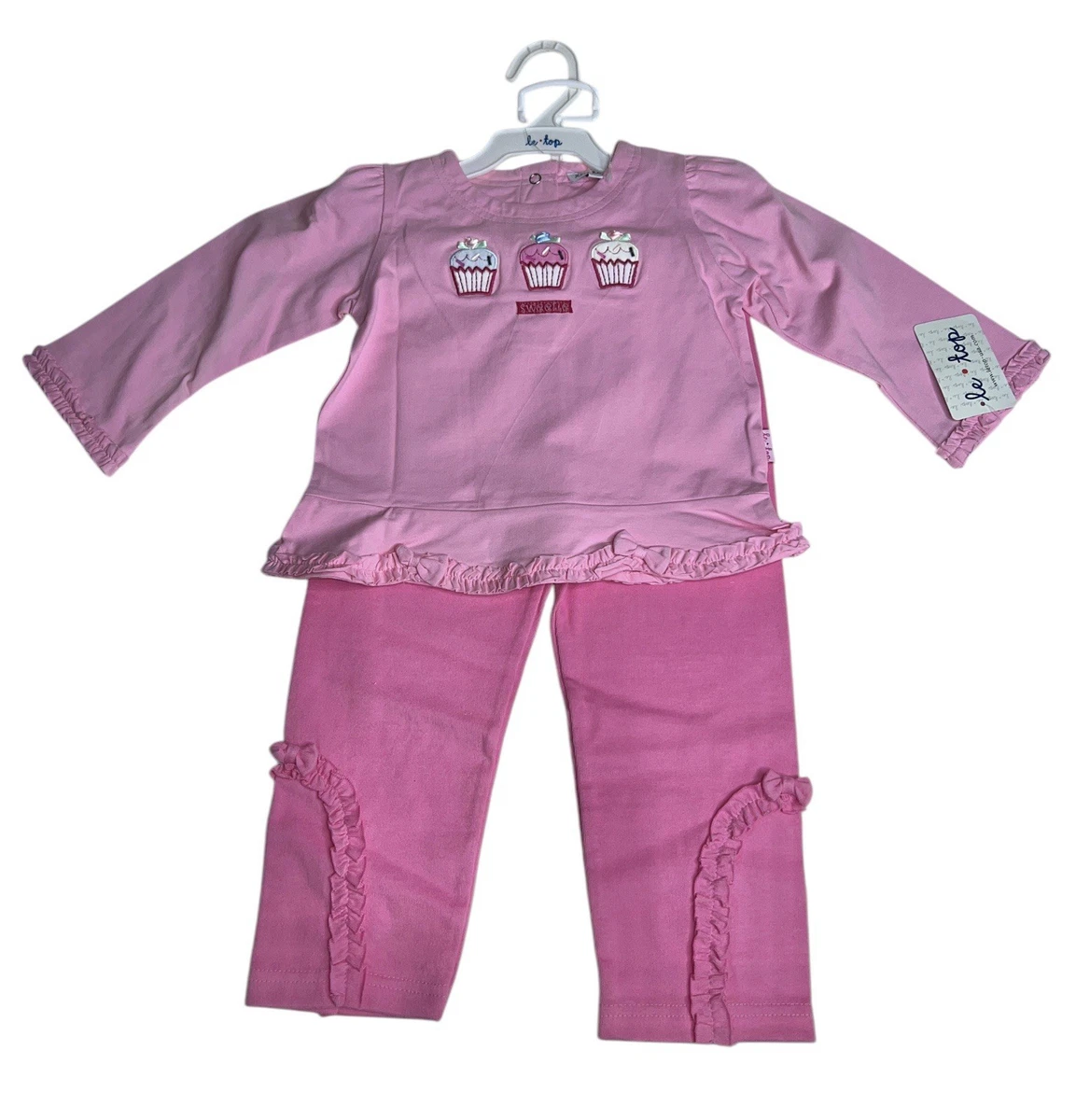 Tenue Bébé 2 Pièces Le Top - Motif Hippopotame Bleu Clair - Taille 3 Mois, Neuve étiquetée