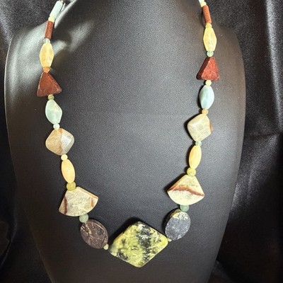 VTG DTR Mine Finds By Jay King Multi Gemstone Necklace Sterling Silver 21  62g