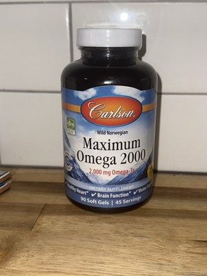 Carlson Maximum Omega-3 2000 mg - Fish Oil Supplement NEW & SEALED