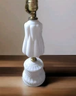 vintage milk glass hobnail lamp With Brass Details